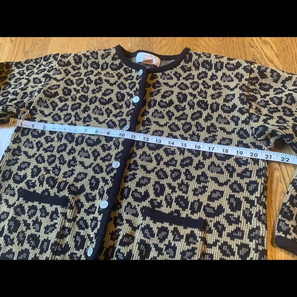 Vintage Tally Ho Leopard button up cardigan Size M - Picture 11 of 14